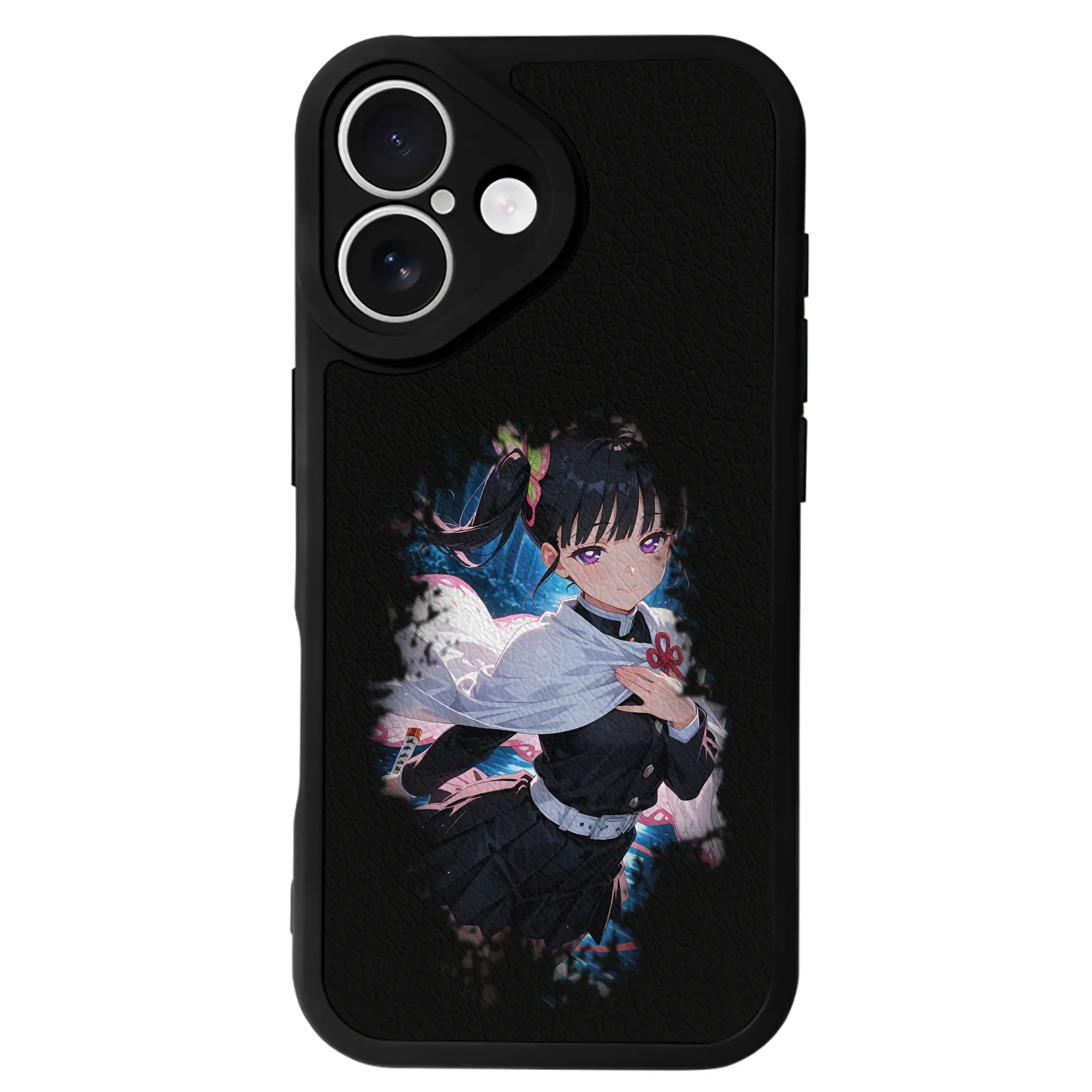 鬼滅の刃 グッズ,栗花落 カナヲ - IPhone 16シリーズ対応 ・ シリコンスマホケース ・ レザー調 ・ 高精度フィット ・ 耐衝撃 ・ ワイヤレス充電対応 ・ 精密カット